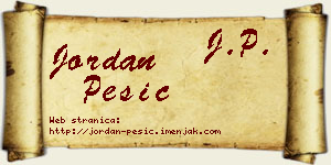 Jordan Pešić vizit kartica